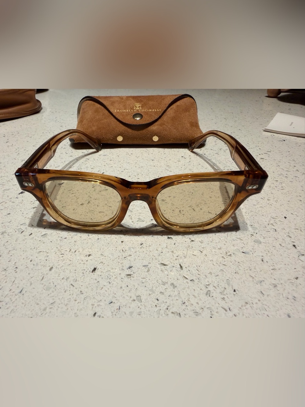Brunello Cucinelli Brown 18K gold plated Sunglasses